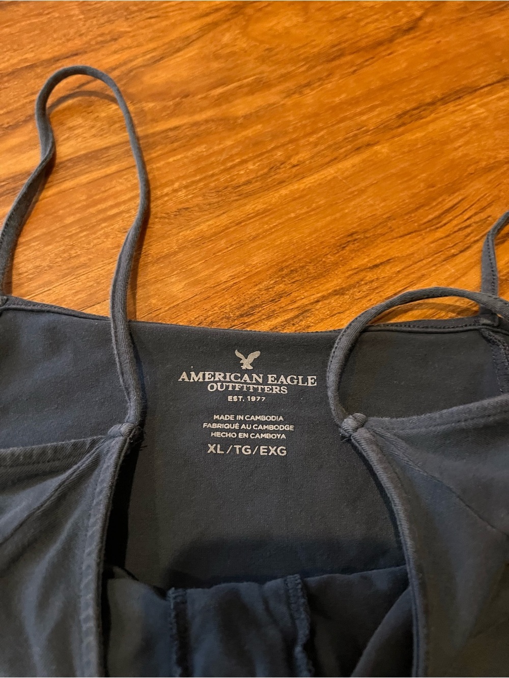 American Eagle Outfitters Black Lace-Up Peplum Cami - Picture 2 of 3